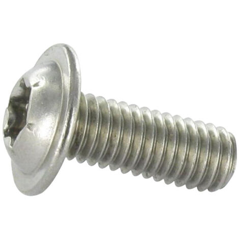 Vis métaux Tête bombée Embase collerette TORX T30 M6X18 Filetage total Inox A2-200 pièces (1/5)