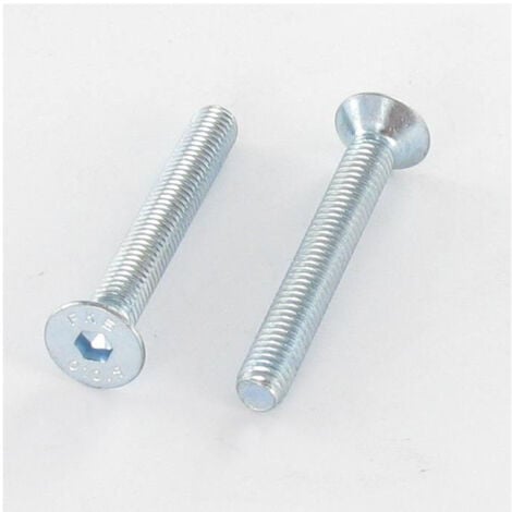 Vis métaux FHC tête fraisée empreinte hexagonale creuse M3X8 Filetage total Classe 10.9 Clé de 2 HC2 Acier zingué-500 pièces