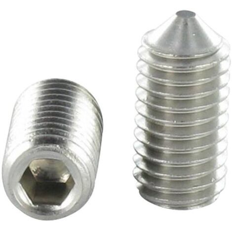 Vis métaux Inox A2 Sans tête six pans creux (sthc) Clé de 4 HC4 M8X25 Bout pointeau-1 pièce (1/3)