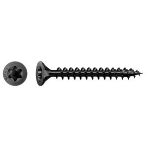 Spax Vis bois Tête fraisée TORX T20 4.5X20 Filetée sur 15 Acier zingué noir-30 pièces (1/3)