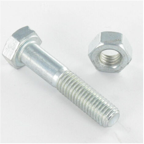 Boulon (vendu avec Ecrou) Tête hexagonale TH M22X100 Acier zingué-20 pièces