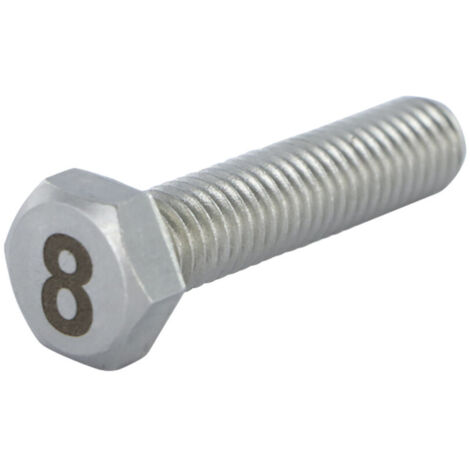 Vis métaux Tête hexagonale TH 8X35 Inox A4 Gravure CHIFFRE 8-10 pièces