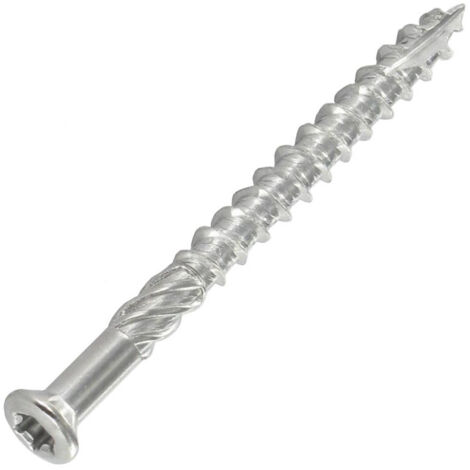 Vis DECK TEKOR Tête fraisée bombée TFB TORX T25 5X50 Pointe antifendage type 17 Inox Inox C1 AISI 410-30 pièces