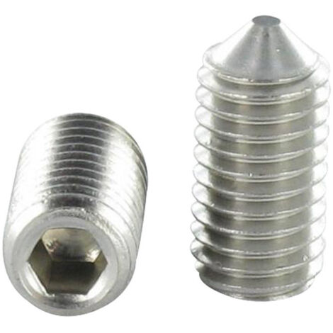 Vis métaux Inox A2 Sans tête six pans creux (sthc) Clé de 3 HC3 M6X20 Bout pointeau-1 pièce