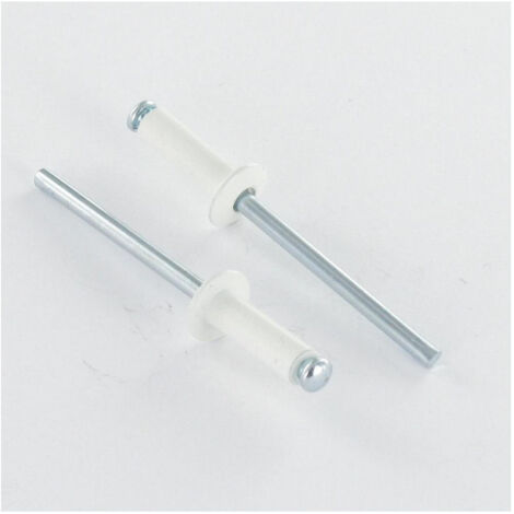 Rivet aveugle Aluminium Tige acier 4X16 Epaisseur de serrage 10 à 12 Tête Ronde Standard RAL9010 blanc pur