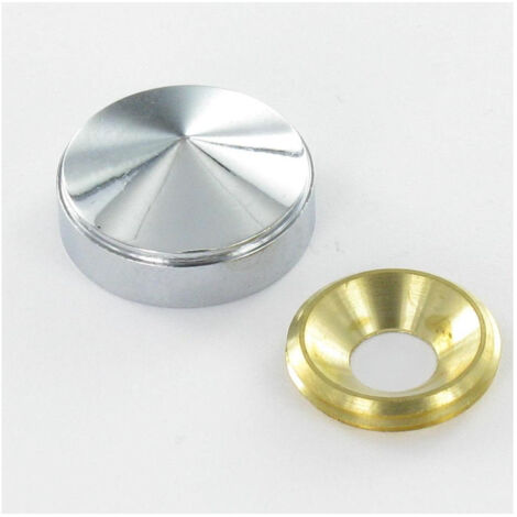 Rosace conique ou cache vis (1 rosace et 1 cuvette de vis) Laiton chrome Diamètre 18 Pour Vis M6-1 pièce