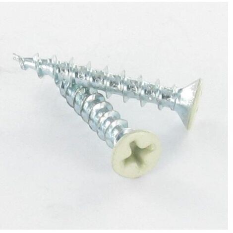 Vis PVC Tête fraisée bombée TFB Phillips 4.3X55 Acier zingué RAL1015 ivoire clair-1 pièce
