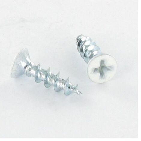 Vis PVC Tête fraisée bombée TFB Phillips 4.3X55 Acier zingué Laqué blanc RAL9010 blanc pur-1 pièce (1/2)