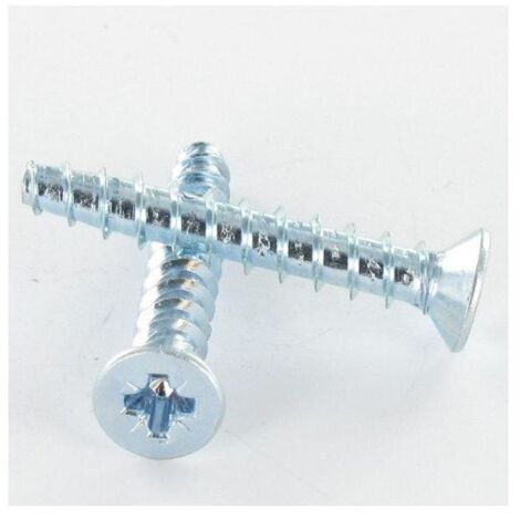 Vis PVC TRILOBE Tête fraisée TF Pozi 2.5X10 Filet 45 Acier zingué blanc-1 pièce (1/4)