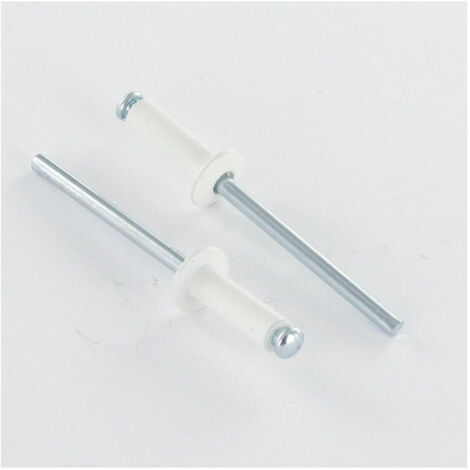 Rivet aveugle Aluminium Tige acier 4X10 Epaisseur de serrage 4 à 6 Tête Ronde Standard RAL9003 blanc de sécurité (1/3)