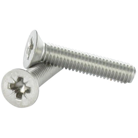 Vis métaux Inox A2 Tête fraisée Pozi N°3 M6X10-10 pièces (1/3)