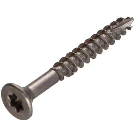Vis bois TEKOR Inox A2 Tête fraisée Cranté TORX T20 4X50 Filetée sur 30 Pointe antifendage type 17 (1/5)