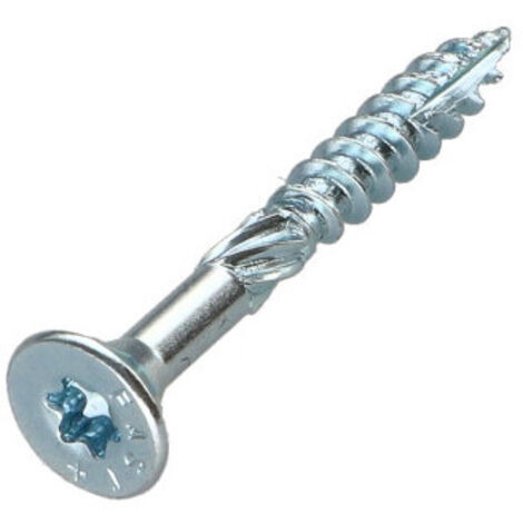 Vis charpente TEKOR Tête fraisée Cranté TORX T25 5X40 Filetée sur 22 Pointe antifendage type 17 Acier zingué (1/5)