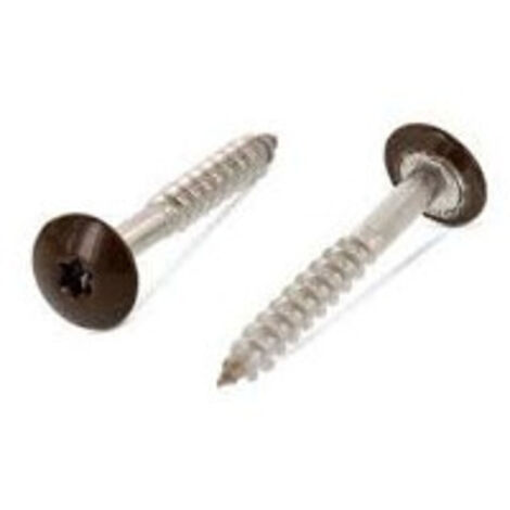 Vis de facade TORX T20 4.8X25 Diamètre de tête: 12.3 Inox A2 RAL8014 brun sepia-30 pièces (1/3)