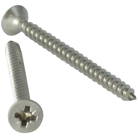 VBA Vis bois agglo Tête fraisée TF Pozi N°2 5X65 Filetage total Inox A4-30 pièces (1/5)