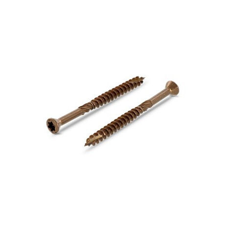 Vis terrasse TEKOR Tête fraisée Cranté TORX T25 Pointe antifendage type 17 5X80 Inox A2 Brun-1 pièce