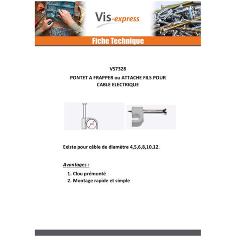 Pontet Câble ELECTRIC DIAM12-10 pièces