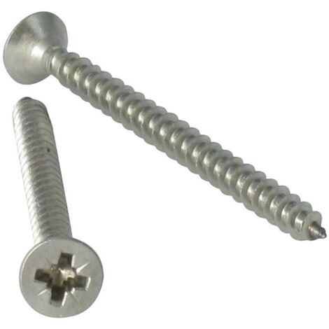 VBA Vis bois agglo Tête fraisée TF Pozi N°2 5X55 Filetage total Inox A4-200 pièces (1/5)