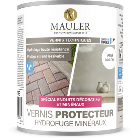 Vernis hydrofuge minéraux intérieur & extérieur - 2,5L Satiné Incolore - Qualité air A+ - Vernis protecteur Mauler