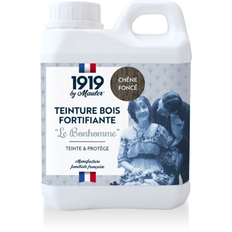 Teinture meuble et parquet bois - 1L Chêne Foncé - Qualité air A+ - Teinture Le Bonhomme 1919 by Mauler