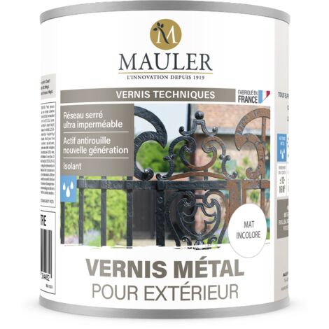 Vernis protection longue durée tous supports ferreux - 1L Mat Incolore - Phase Aqueuse - Vernis métal pour extérieur Mauler