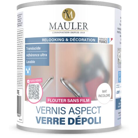 Vernis matifiant opacifiant pour verre - 1L Mat Incolore - Qualité air A+ - Vernis aspect verre dépoli Mauler