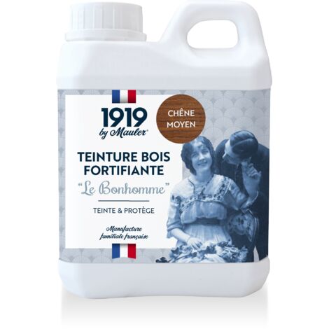 Teinture meuble et parquet bois - 1L Chêne Moyen - Qualité air A+ - Teinture Le Bonhomme 1919 by Mauler