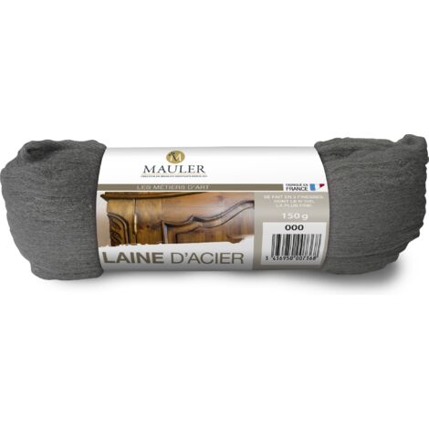 Laine d'acier 000 bois tendres - 150g - Qualité professionnelle - Laine d'acier Mauler
