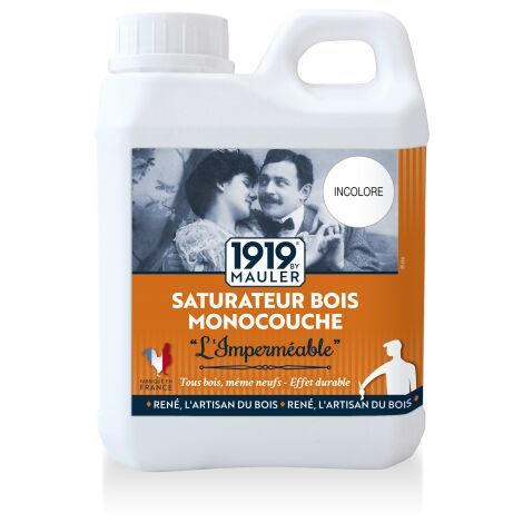 Saturateur Bois Monocouche "L'Imperméable" 1919 BY MAULER Chêne Clair 1L