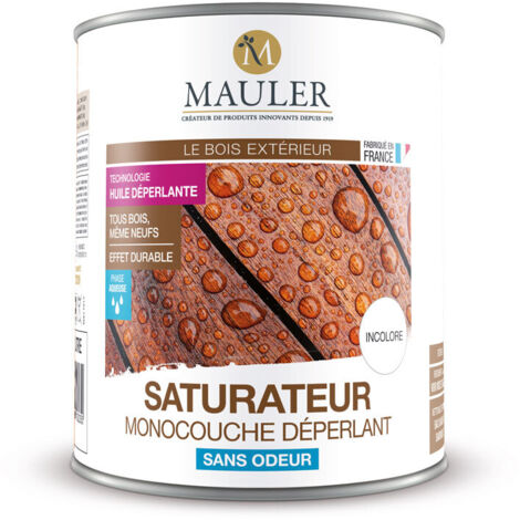 Saturateur monocouche bois et terrasse 2,5L mat incolore – Protection UV et intempéries – Technologie déperlante – Application en une seule couche – 1919 By Mauler