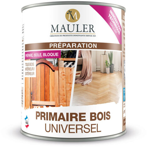 MAULER - Sous Couche Bois - Primaire Bois Universel 2,5L - Aspect Incolore - Sous-Couche pour Intérieur et Extérieur - Tout Type de Surface