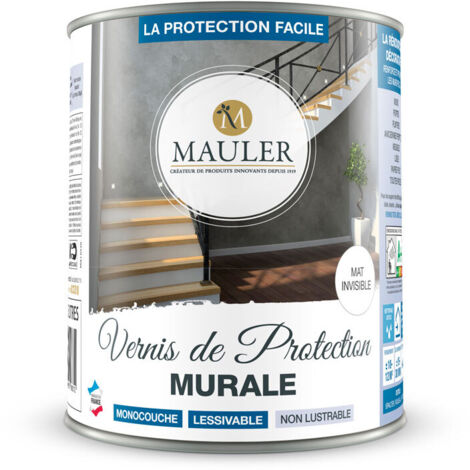 Vernis de protection murale 1L – Aspect mat invisible – Anti-rayure et anti-tâche – Rend les surfaces lavables – Pour peintures mates et satinées – 1919 By Mauler