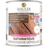 Saturateur monocouche bois et terrasse - 10L Mat Gris - Protection UV et intempéries - Saturateur monocouche déperlant Mauler