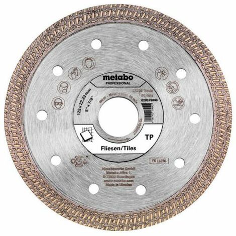 METABO Disque à tronçonner diamanté 125x22,23mm, TP, carrelage professional (628579000) (1/2)