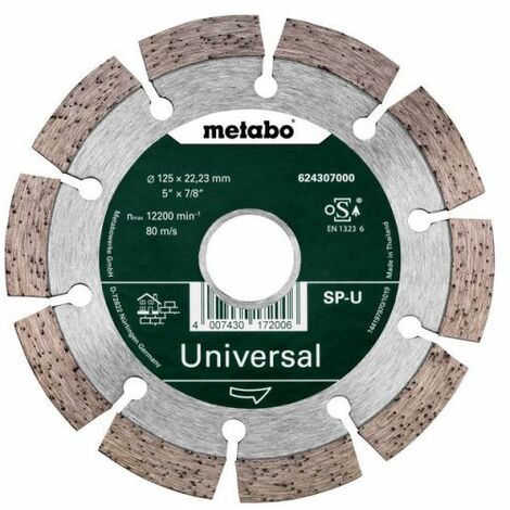 METABO MEULE DE TRONÇONNAGE DIAMANTÉE - SP - U, 125X22,23 MM / B (624296000) (1/2)