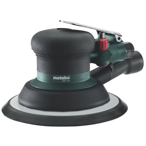 Metabo – Ponceuse excentrique à air comprimé 150mm – Vitesse 12 000 tr/min – Aspiration externe pour travail propre – Pour bois dur et teck