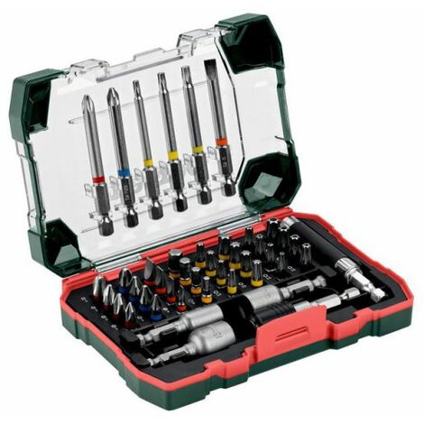 Metabo – Jeu d'embouts 43 pièces – Embouts S 2L 25mm pour visseuse – Codage couleur pour identification rapide – Boîtier robuste