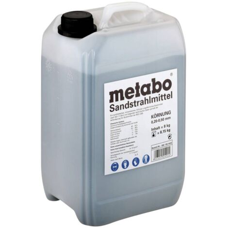 Metabo – Sable de sablage 8 kg 901064423 – Granulométrie 0,2 à 0,5 mm – Silicate d'aluminium pour métal, bois et béton – Compatible avec sableuses - A651222