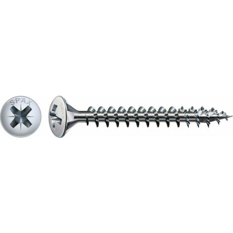 SPAX Vis universelle, 3,5 x 25 mm, 1000 unités, Tête centrante, Tête bombée fraisée, Cruciforme Z2, 4CUT, WIROX - 0241010350255 (1/4)