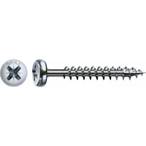 SPAX Vis universelle, 5 x 70 mm, 200 unités, Tête centrante, Tête ronde, Cruciforme Z2, 4CUT, WIROX - 0231010500705