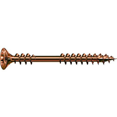 SPAX Vis pour bardage, 4,5 x 60 mm, 100 unités, Filetage de fixation, Tête bombée fraisée, T-STAR plus T20, 4CUT, Acier inoxydable A2 antique - 25479004506022