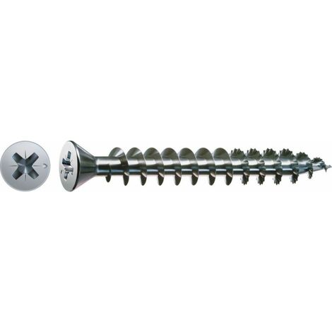 SPAX Vis universelle, 3 x 12 mm, 1000 unités, Tête centrante, Tête fraisée avec petite tête Ø 5 mm, Cruciforme Z1, Pointe S, WIROX - 0321010300125