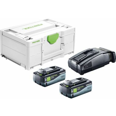 Festool – Kit d'énergie SYS 18V avec 2 batteries 8,0Ah – Chargeur rapide SCA 16 AIRSTREAM – Compatible outils 18V – 577327 - SCA16