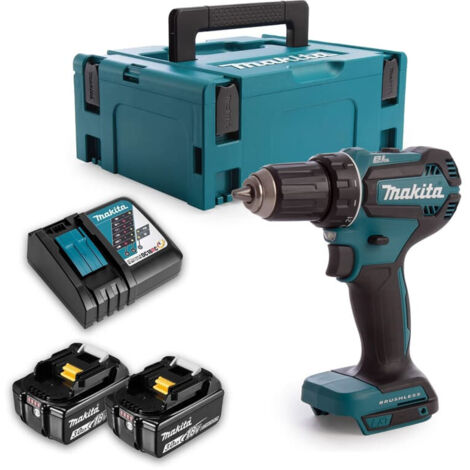 Makita – Perceuse visseuse 18V LXT avec 2 batteries 3.0Ah – Moteur Brushless – Couple réglable 21 positions – Coffret MAKPAC
