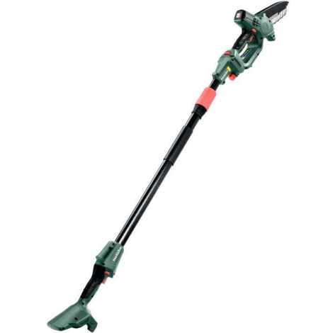 Metabo – Scie à élaguer sans fil 18V – Barre télescopique 15 cm – Vitesse chaîne 5 m/s – Pour bois dur Ø 80 mm – Utilisation sécurisée