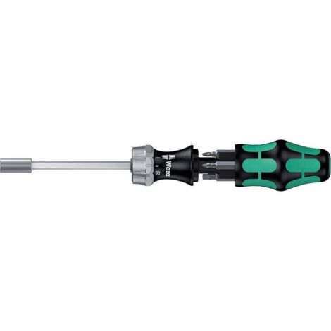Wera – Tournevis à cliquet Kompakt 27 RA – Longueur 325 mm – Acier à outils – 2 embouts cruciformes PH – Pour espaces restreints - KK 27 RA