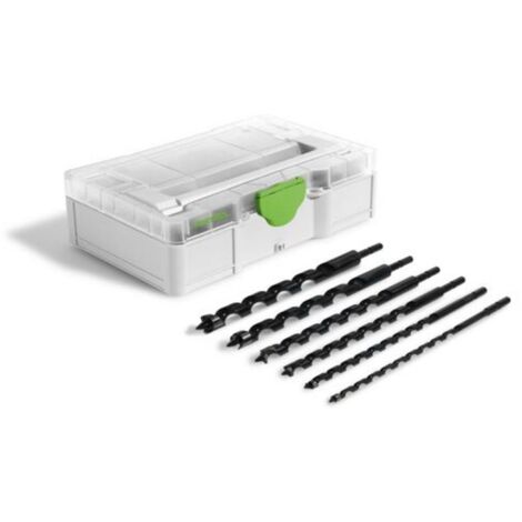 Festool – Jeu de forets à simple spirale 6/8/10/12/14/16mm – Longueur utile 165mm – Pour perçage bois dur et tendre – Systainer³ inclus - 76-SB