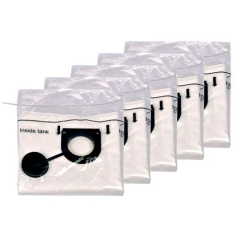 Lot De 5 Sacs Filtrants Non-Tissé 20/30 Litres Metabo - Qualité Allemande Robuste Et Durable