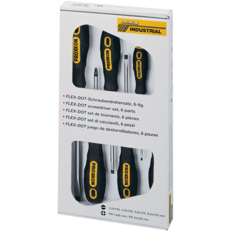 Jeu de tournevis PROXXON FLEX-DOT à fente et cruciformes (6 pièces) - 22604 (1/2)