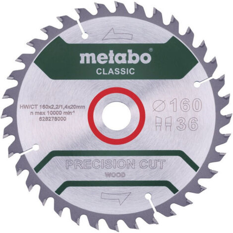 Metabo – Lame de scie circulaire 254mm – Alésage 30mm – 40 dents WZ pour bois dur – Coupe nette sans éclat – Épaisseur 1,6mm - 20Grad (1/3)